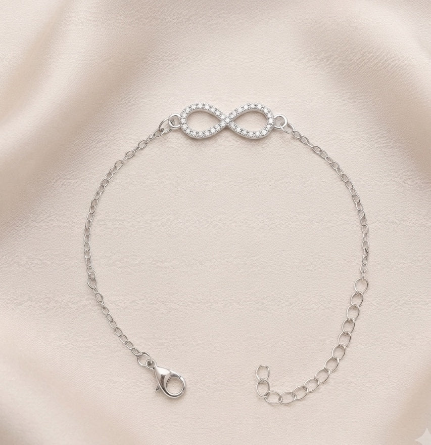 Dainty Crystal Infinity Symbol Chain Bracelet