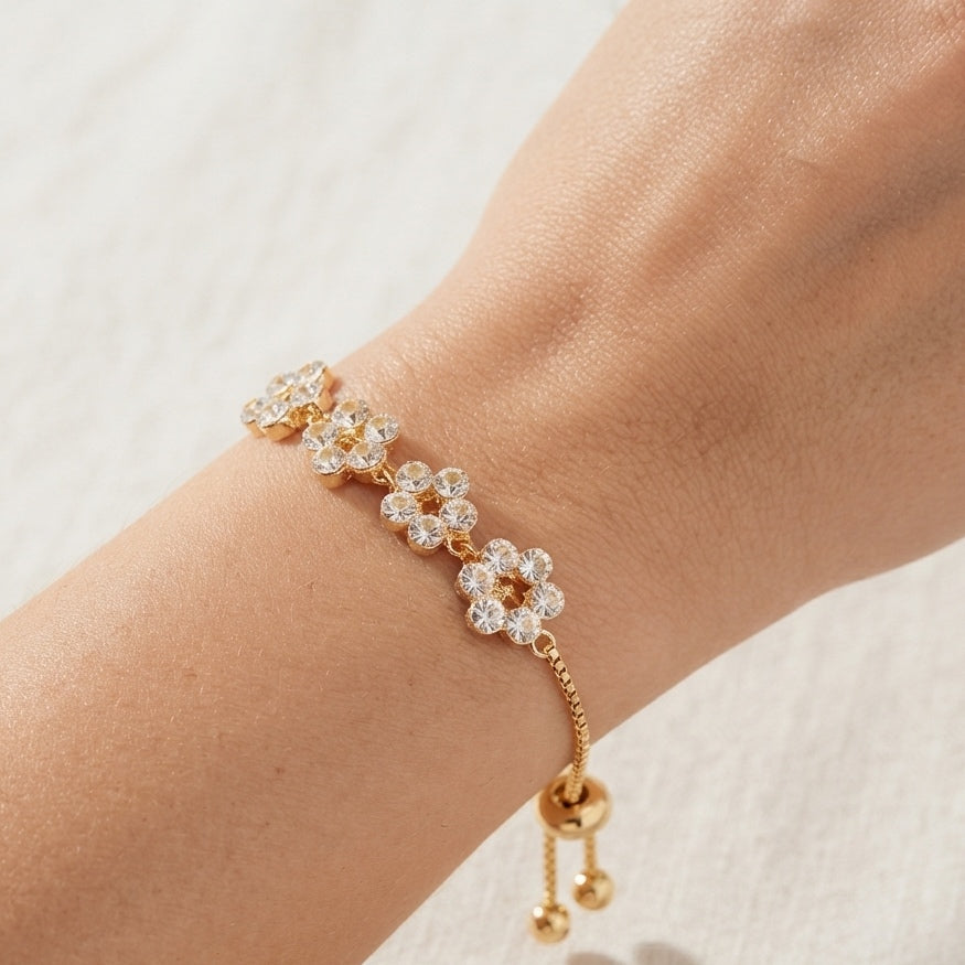 Blooming Blossom Adjustable Gold Bracelet