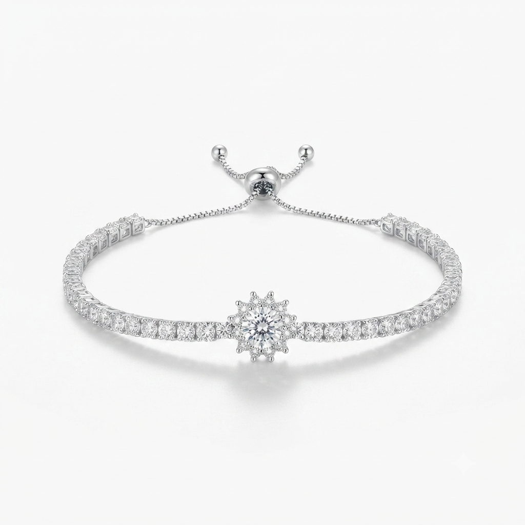 Celestia - Delicate Floral Solitaire Bracelet