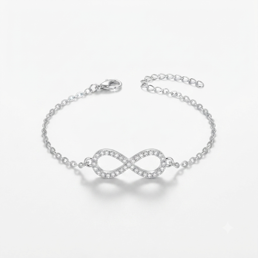 Dainty Crystal Infinity Symbol Chain Bracelet