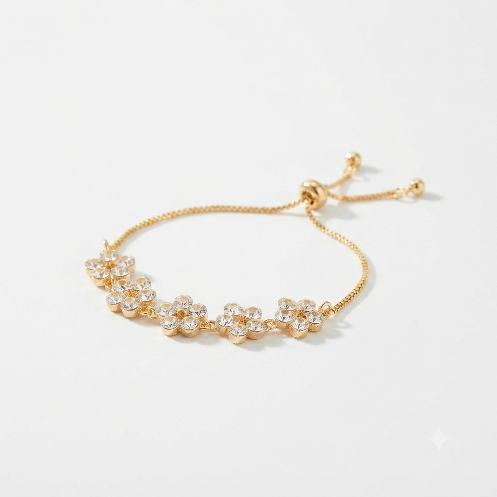 Blooming Blossom Adjustable Gold Bracelet