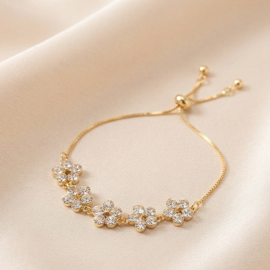 Blooming Blossom Adjustable Gold Bracelet