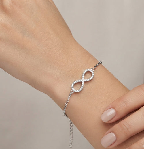 Dainty Crystal Infinity Symbol Chain Bracelet