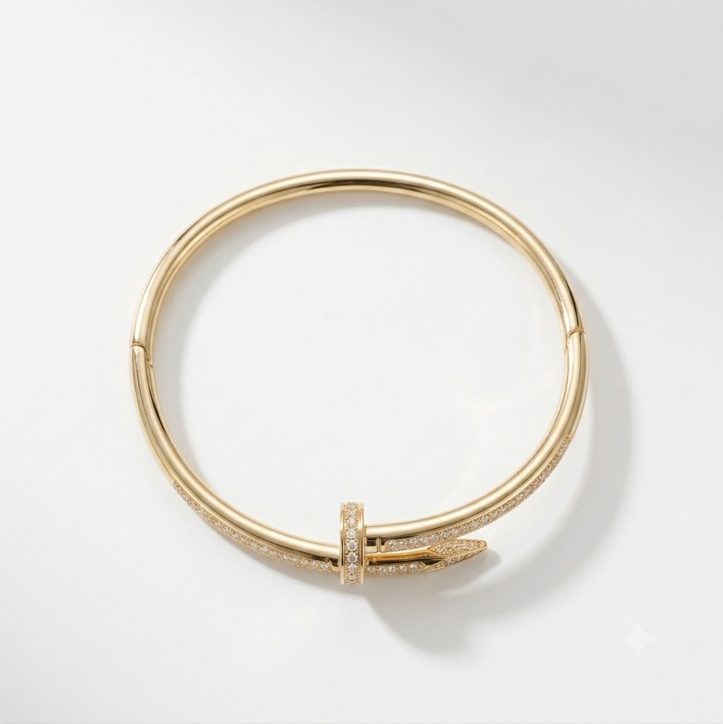 Chic Pave Diamond-Style Nail Bangle