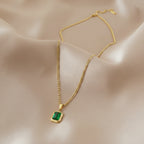 Royalty Green Gemstone Bezel Chain